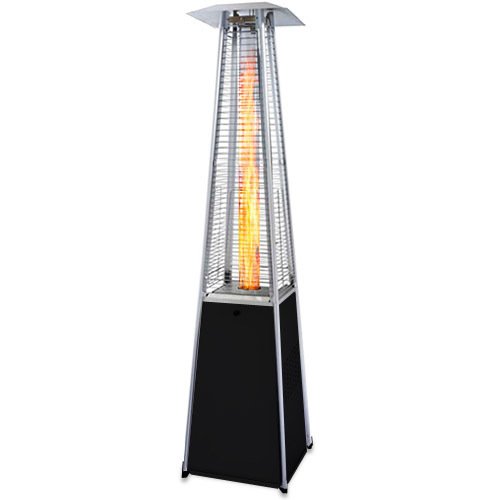 Terrassevarmer Lux Plus med flamme - 190 cm høj med flamme i sort